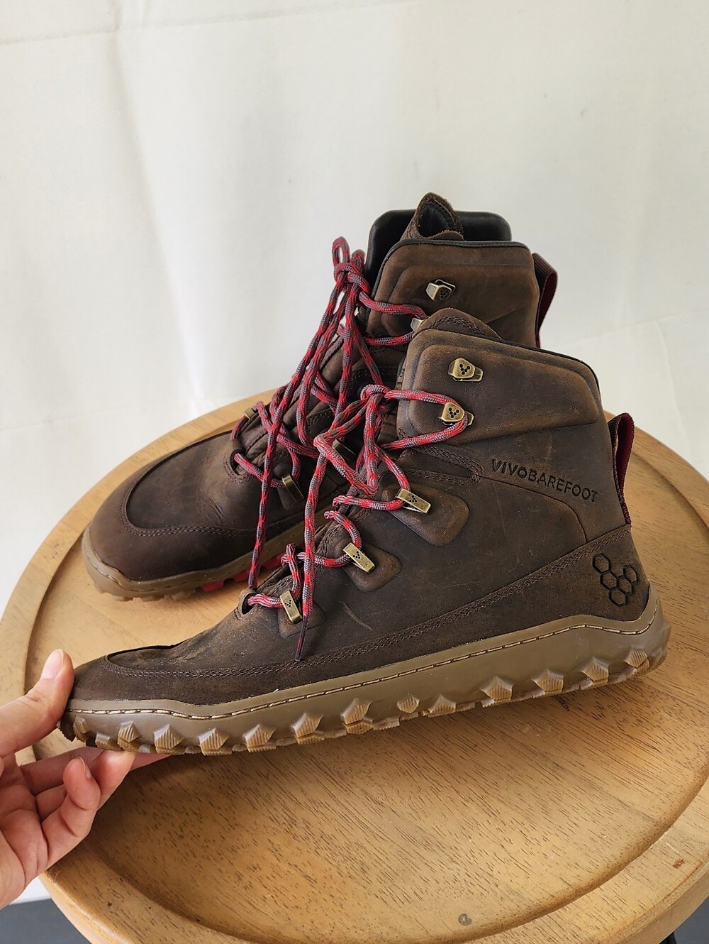 Vivo barefoot Tracker Womens Brown Leather Trail Boots - Picture 3 of 14